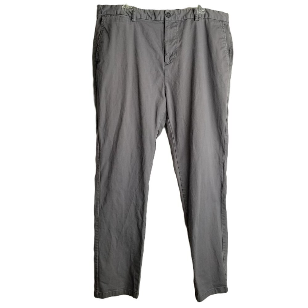 Old Navy Mens Chinos 40x32 Gray Slim Built In Flex Stretch Pants Casual